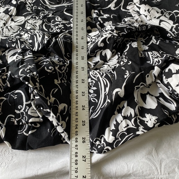 Jolie Black + White Floral Print Strapless Mini/Midi Pleated Dress Size 10 - Picture 13 of 15